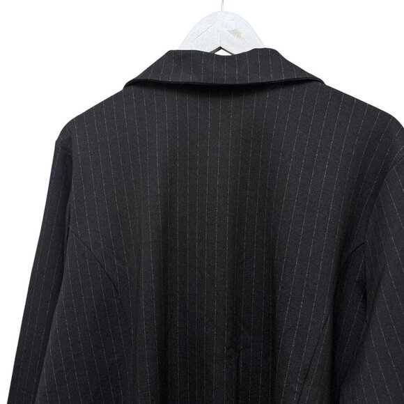 CURATIONS x Nicole Hickl Blazer Plus Size 2X Ponte Knit Black Pinstripe NWT - Picture 8 of 10